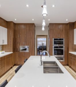 modern walnut kitchen cabinets Oakville